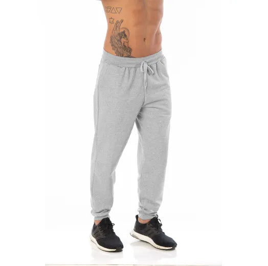 Calça Masculina de Moletom Cinza Mescla
