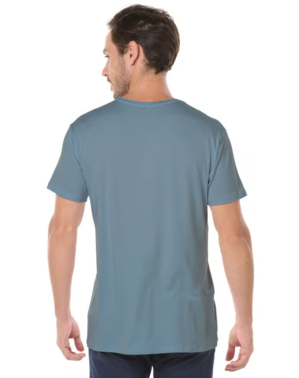 Camiseta Tech Modal Masculina Azul Topázio